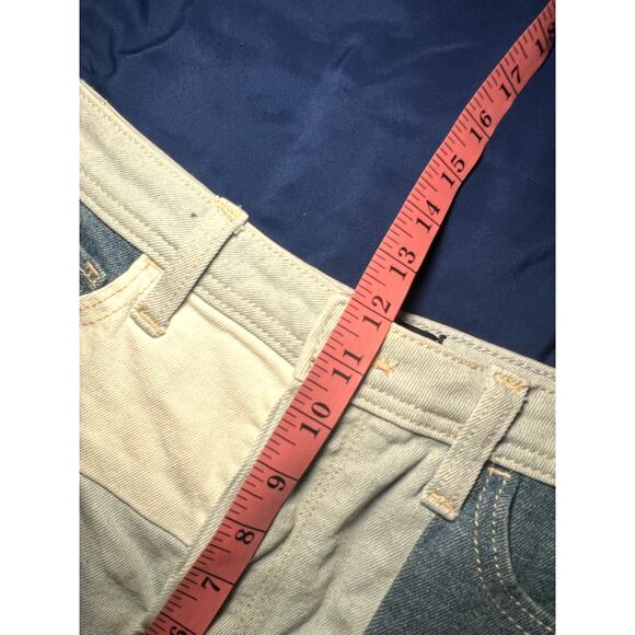 Hollister button fly patchwork raw hem high waisted shorts womens 28 eclectic - Picture 8 of 9